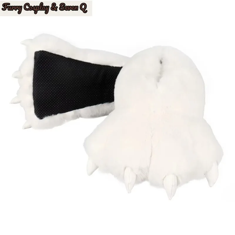 Furry Animal Claw Paw Slippers for Adults Unisex Cozy Plush Slippers Fun Costume House Footwear Novelty Bear Paw Slipper 3