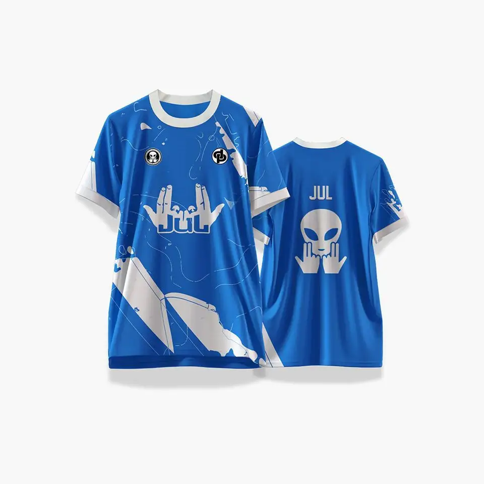 New JUL Printed Soccer Summer Outdoor Sports Quick-Drying Jersey Men's And Women's Training Breathable Crew Neck T-Shirt_voghion.com
