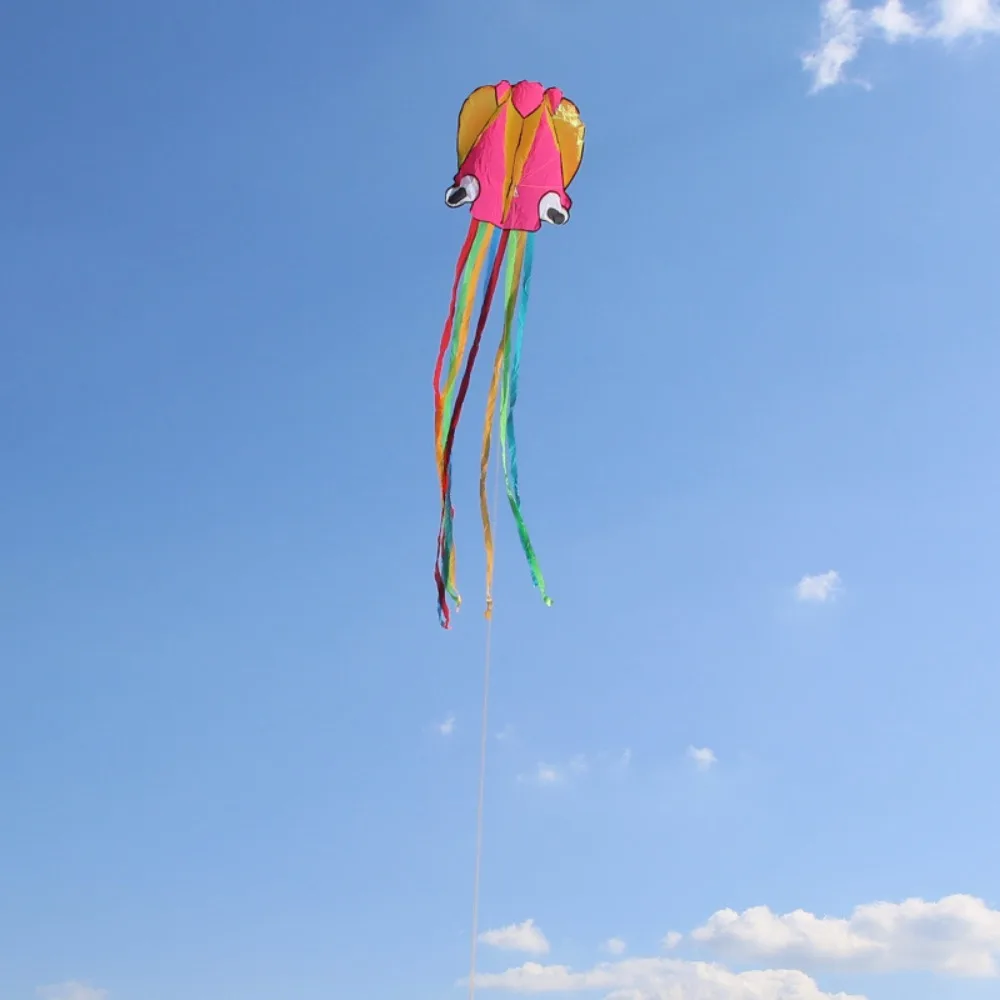 เด็กของขวัญ 4 M Octopus Kite สีส้ม 3D ดีบิน Kite DIY ของเล่น 3D Kite Family Interaction