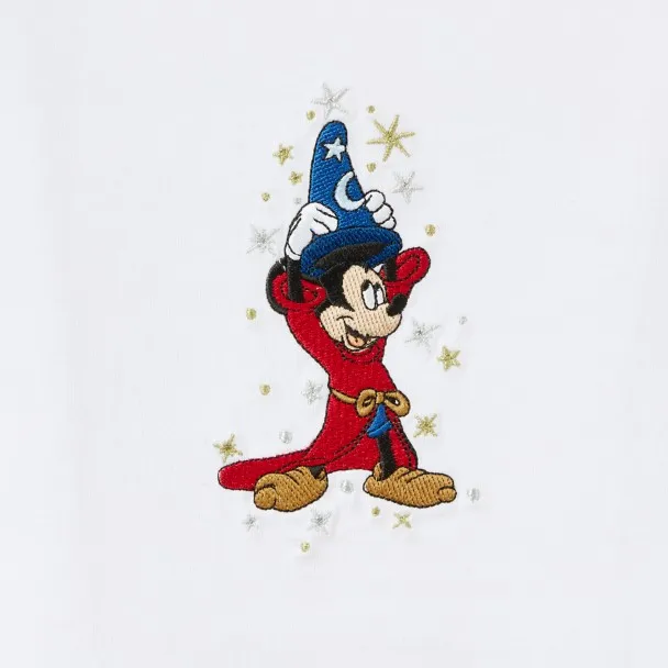 Fantasia Mickey Mouse 2025 Camiseta de algodón de verano Estilo casual con bordado de mago Mickey Adecuado para uso diario y fiesta