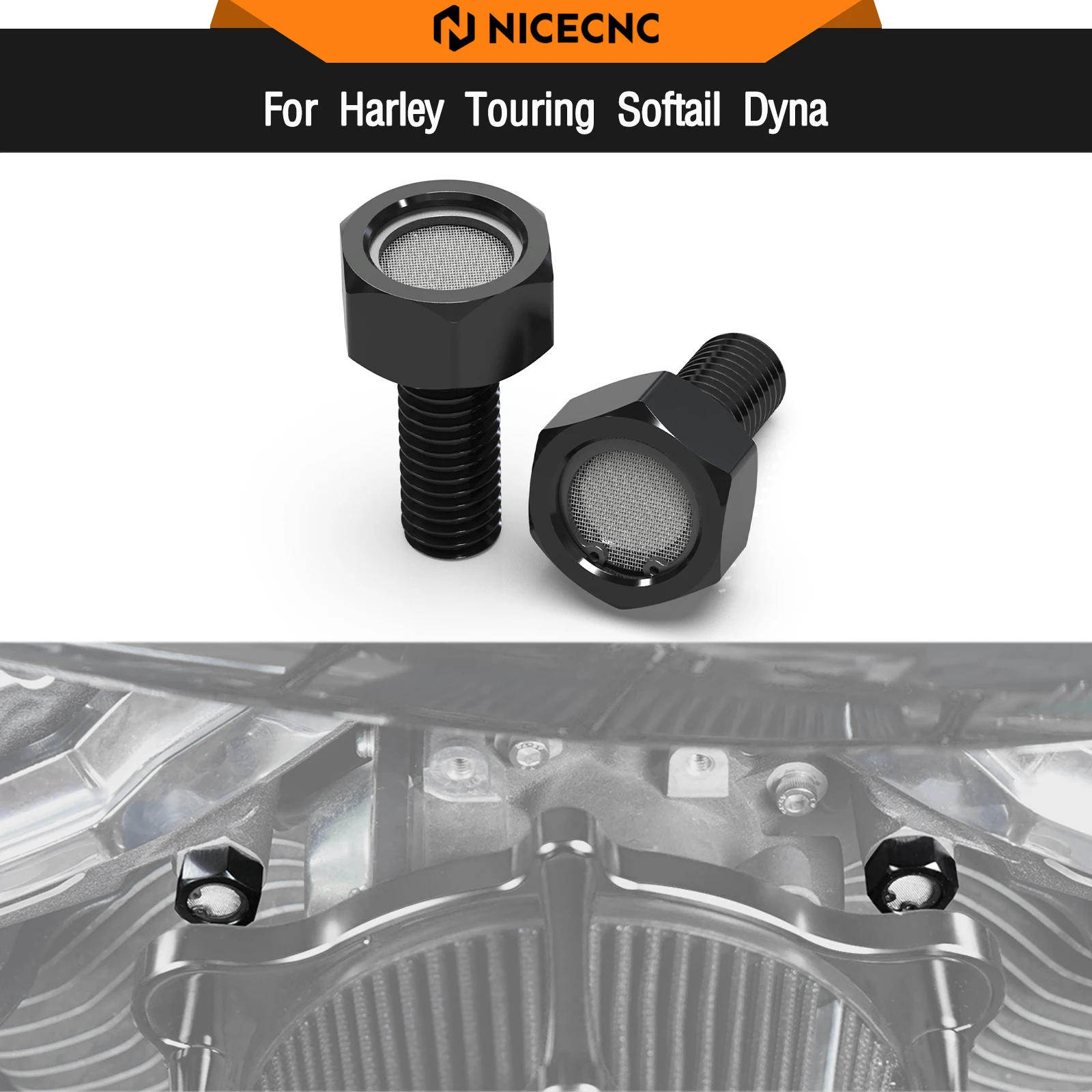 

For Harley Street Glide FLHX 2006-2023 Breather Bolts Road King FLHR Electra Glide Ultra Fat Boy FLSTF Dyna Switchback FLD