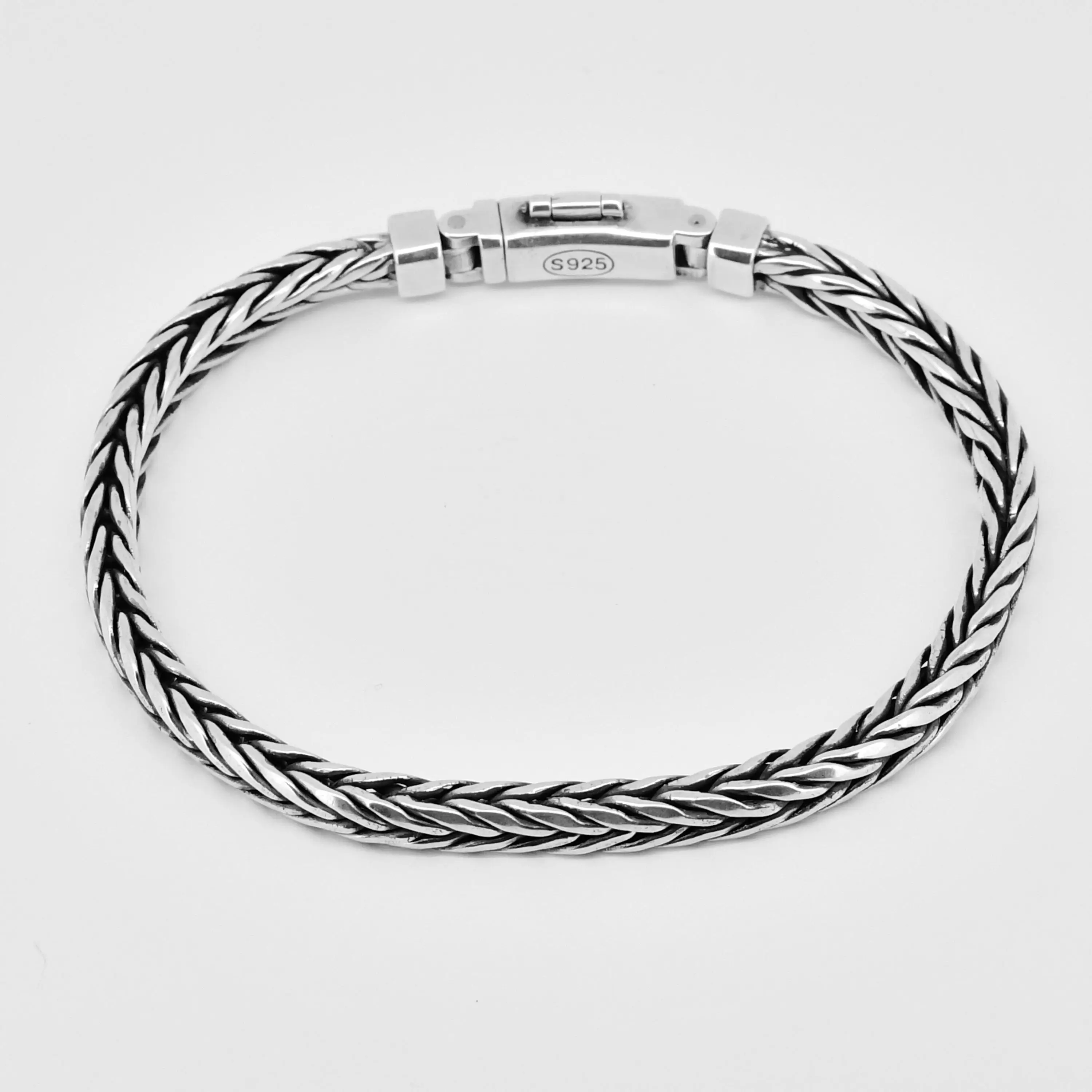 S925 Sterling Silve Twisted Armbänder Für Männer Hip Hop Handgemachte Exquisite Einzigartige Mode Schmuck Geschenk Fabrik Preis – Detail 19