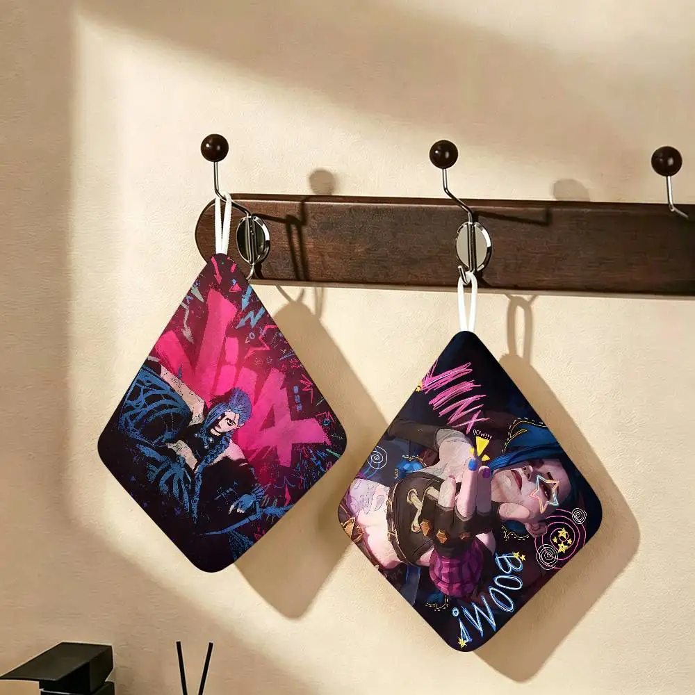 J-Jinx L-League of L-Legends Thickened Polyester Cotton Hanging Towel, High Absorbent Hand Wiping Towel for Indoor Use
