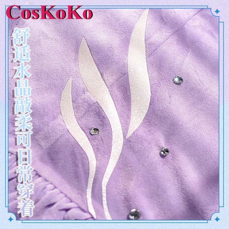 CosKoko Sangonomiya Kokomi Cosplay Costume, Jogo Genshin Impact Pijama, Doce Nifty, Deep-Sea, Roupa diária, Party Role Play Clothing