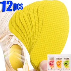 Pegatina desodorante absorbente de sudor para zapatos, desodorante para pies, olor a zapatillas, plantilla fresca, pegatina de esterilización, 12 piezas