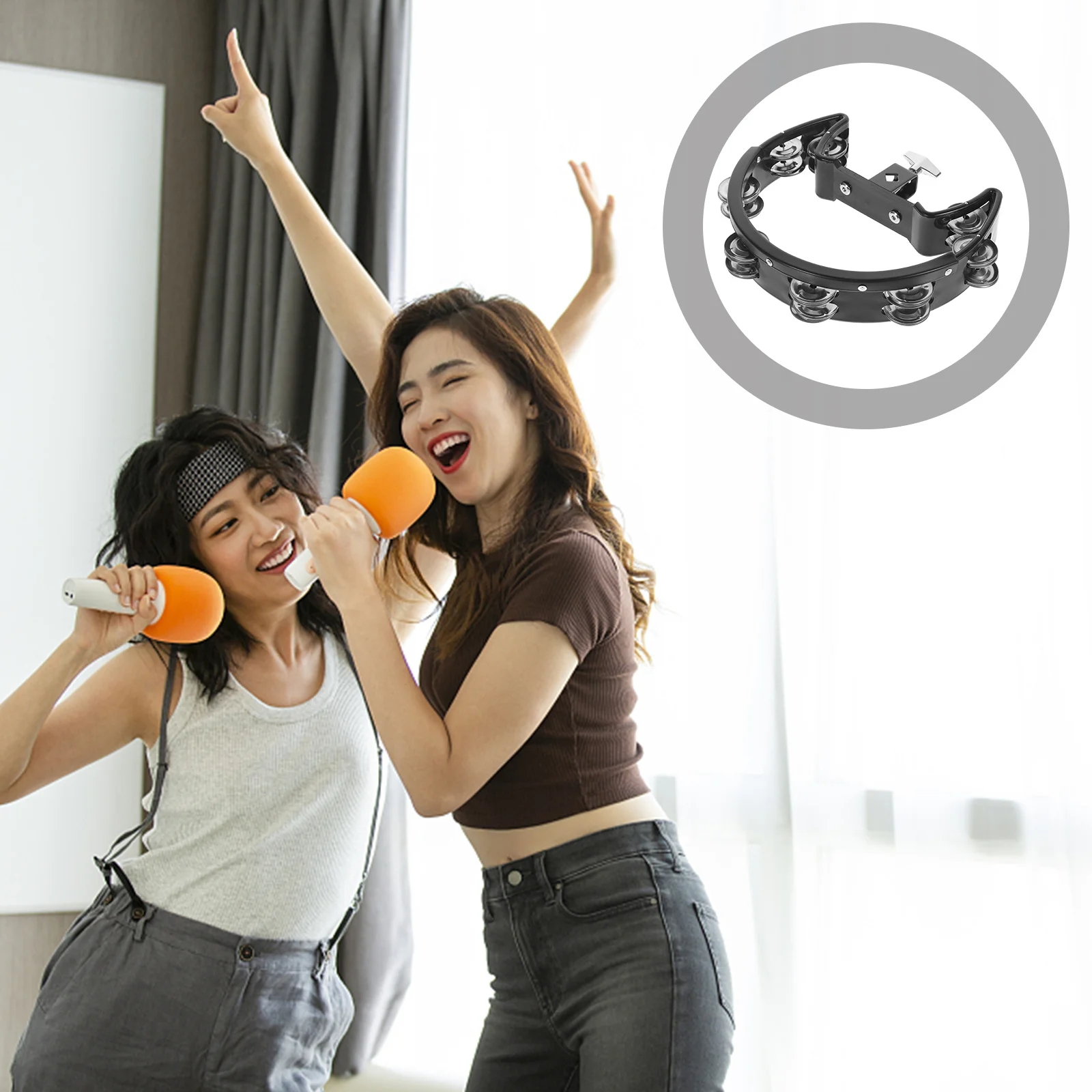 

Hand Bell Instrument Professional Portable Musical Instrument Exquisite Pattern Durable Hand Bells for Dance and Party Use