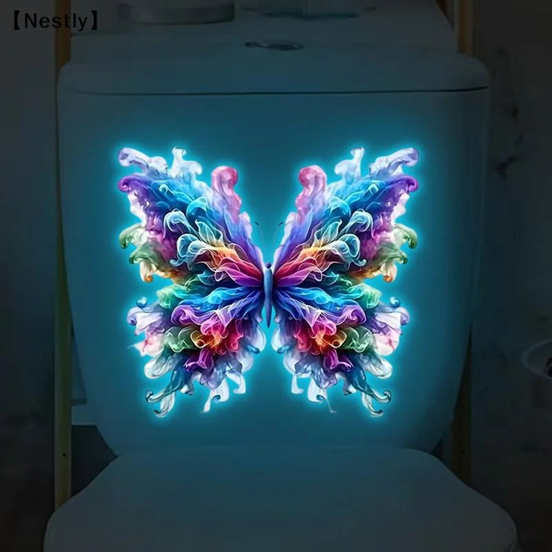 Luminous Colorful Butterfly Wall Sticker, Glow-In-The-Dark Toilet Sticker, Self-Adhesive  Waterproof A Great Home Decor〔Nest〕