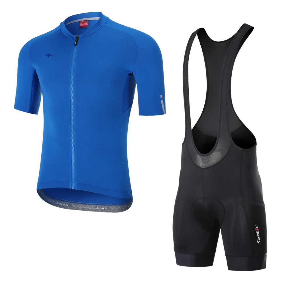 Santic Men Cycling Sets Summer MTB 4D Padded Bib Shorts  Riding Jerseys Bicycle Clothes Breathable Quick Dry Suits Asia Size