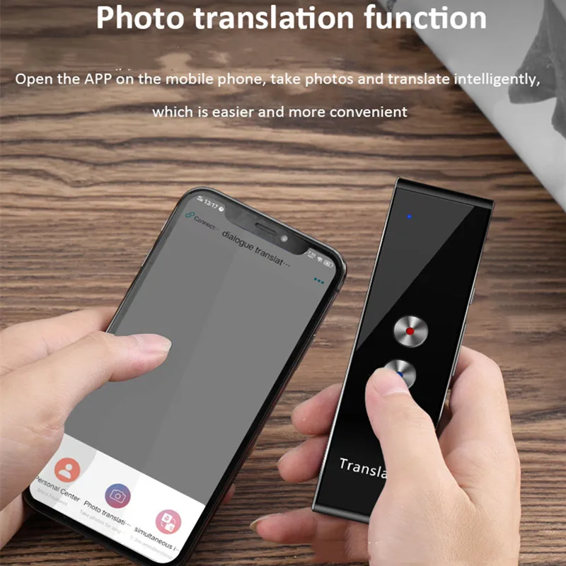 T8 Portable Mini Wireless Smart Bluetooth Translator 40 Languages Two-Way Real Time Instant Voice Translator APP  Multi-Language