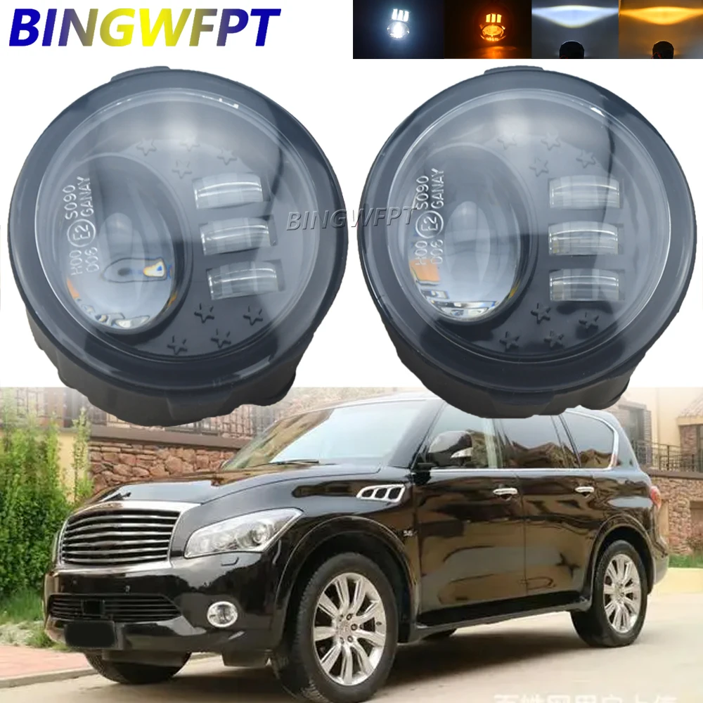 Fog Lights For Infiniti QX80 2013 2014 2015 2016 2017 Headlights Fog Light LED Fog Lamps Foglights Accessories