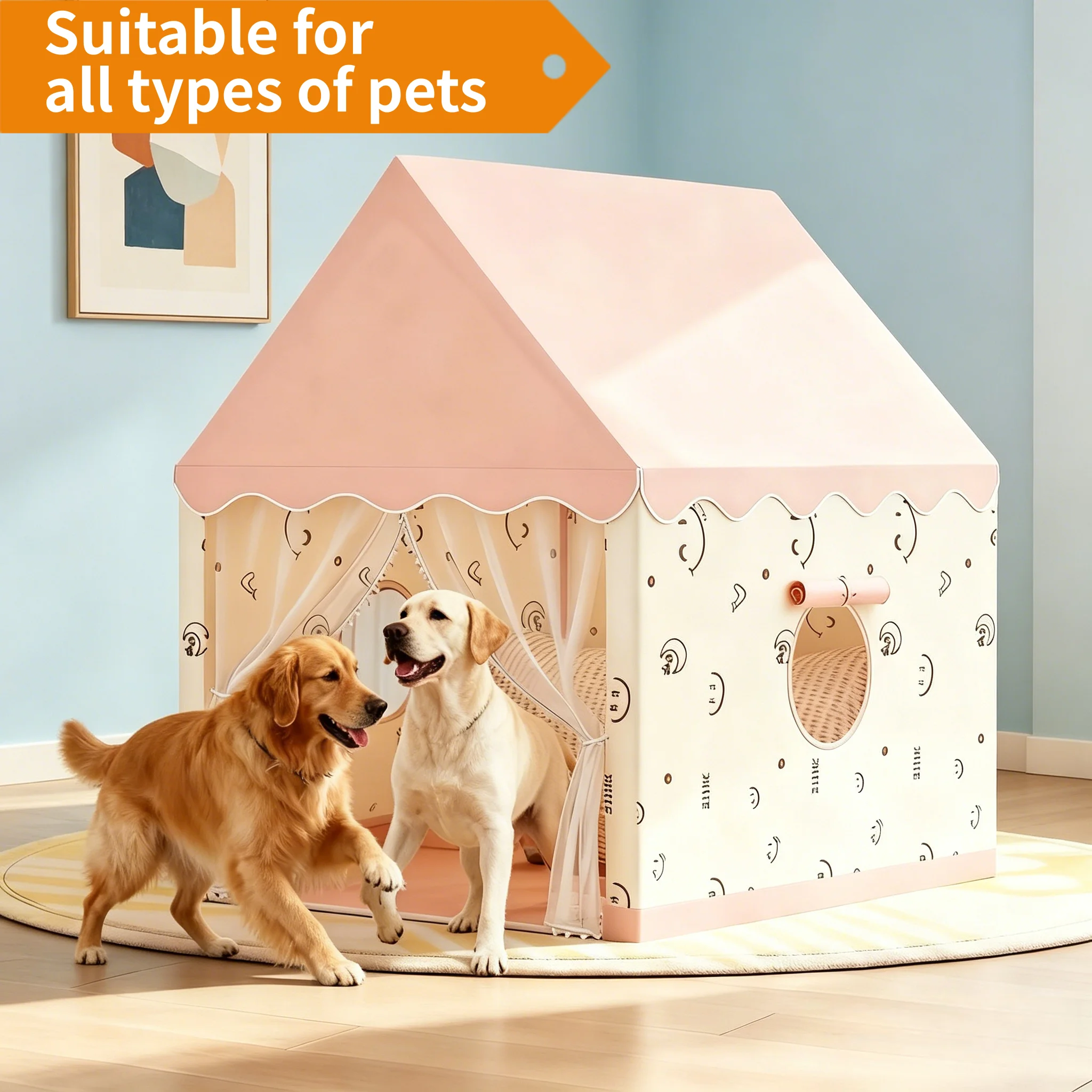 outdoor-portable-pet-playground-pet-playpen-large-breathable-indoor-dog-and-cat-tent-fun-smiley-face-design-foldable-pet-rest-house-suitable-for-dogs-cats-small-animals-and-livestock