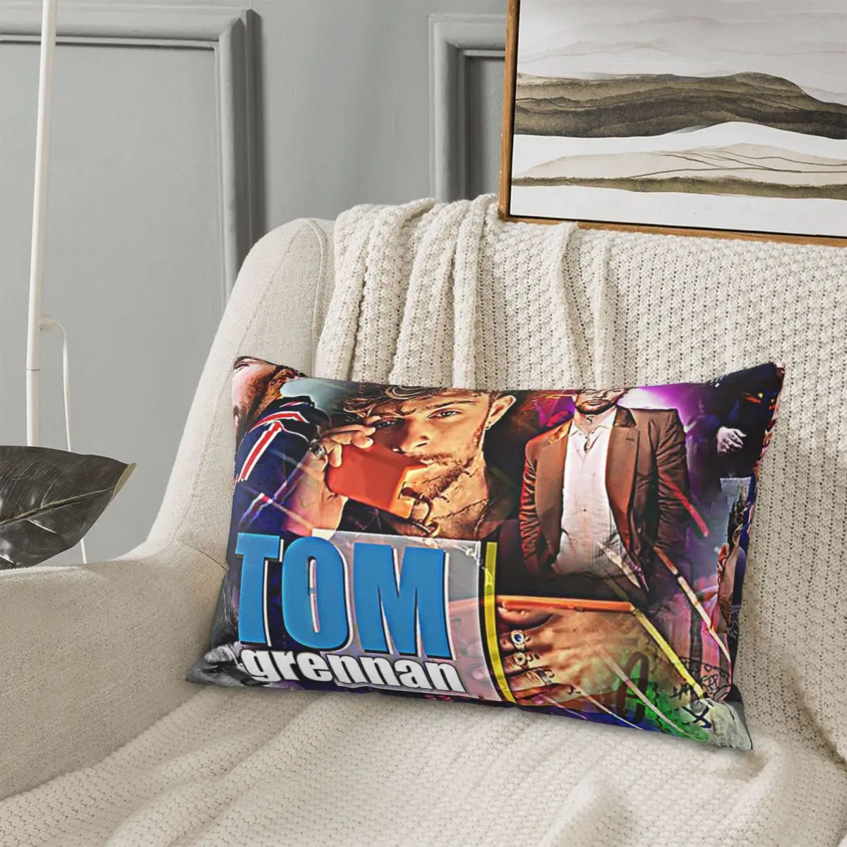 غطاء وسادة مستطيل من توم جريان، غطاء وسادة ديكور لغرفة النوم، وسادة رمي مريحة للمنزل