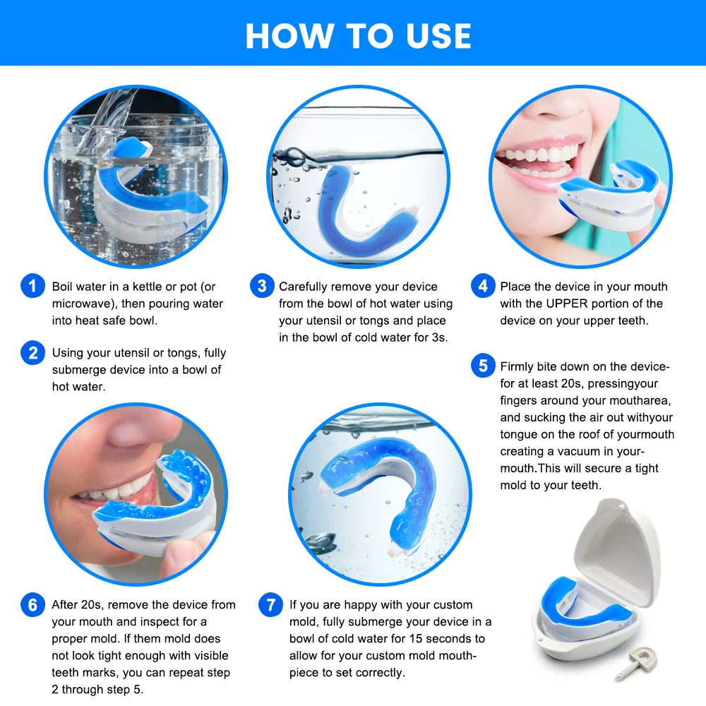 Protège-dents réglable, empêche le grincement des dents pendant le sommeil, dispositif anti-sicing, améliore le sommeil, bouchon de sicing