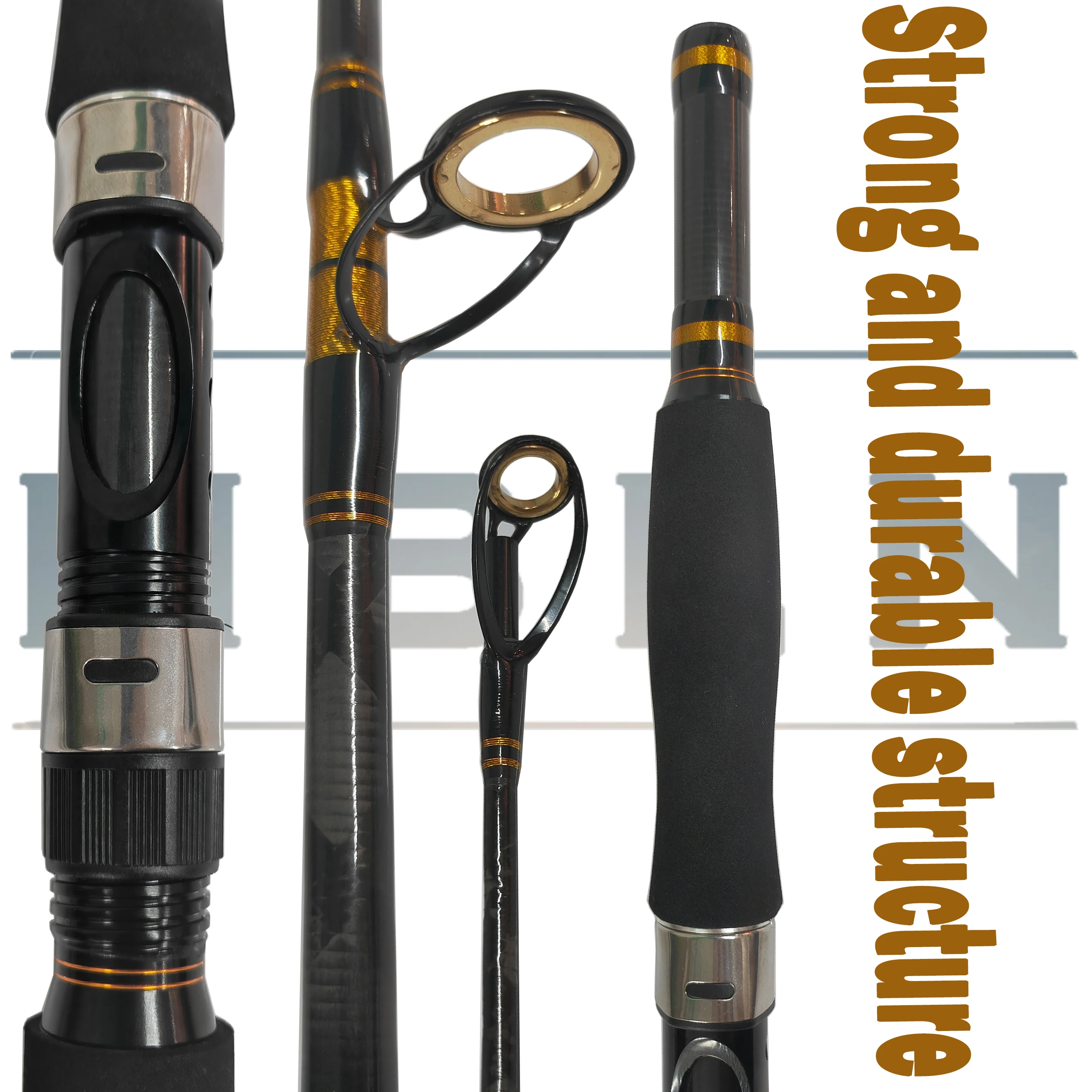 صنارة صيد القارب شديدة التحمل مكونة من 3 قطع من MBLN، قضيب صب للمياه المالحة سريع الحركة مقاس 210 سم لصيد الأسماك متعدد الاستخدامات