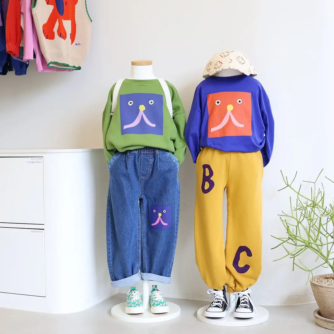 Kids Pants Girls Trousers Boys Bottoms Jeans Baby Trousers 2024 AW Designer Clothes Kindergarten Little Boy Girl Clothes