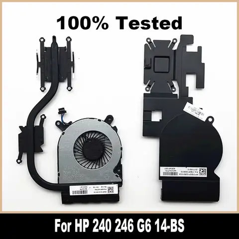 Original For HP 240 246 G6 14-BS TPN-Q187 TPN-Q186 Laptop CPU Cooling Fan Cooler Fan With Heatsink 925351-001 925352-001 Tested