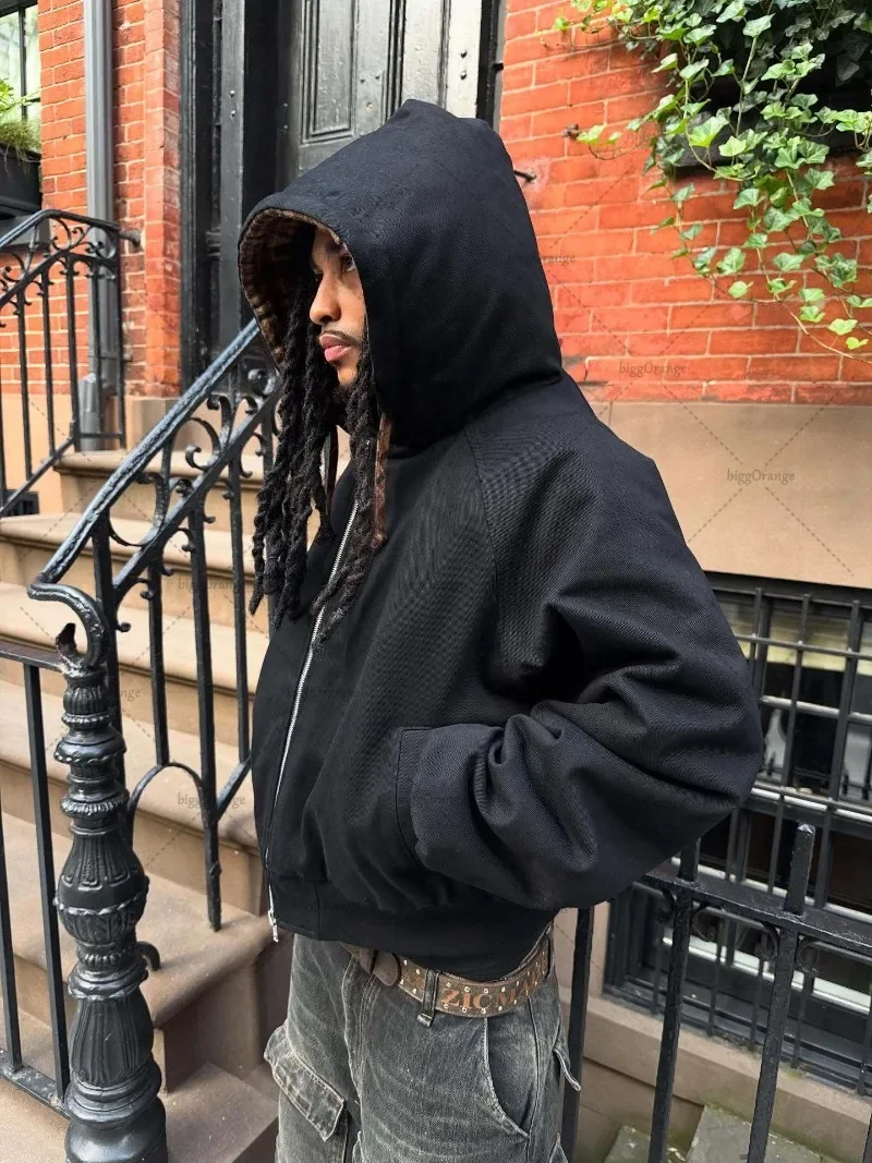 على الوجهين عادية شارع العليا Harajuku المتضخم قلنسوة بسحاب المرأة العصرية العلامة التجارية خمر الهيب هوب روك فضفاض البلوز الرجال #6