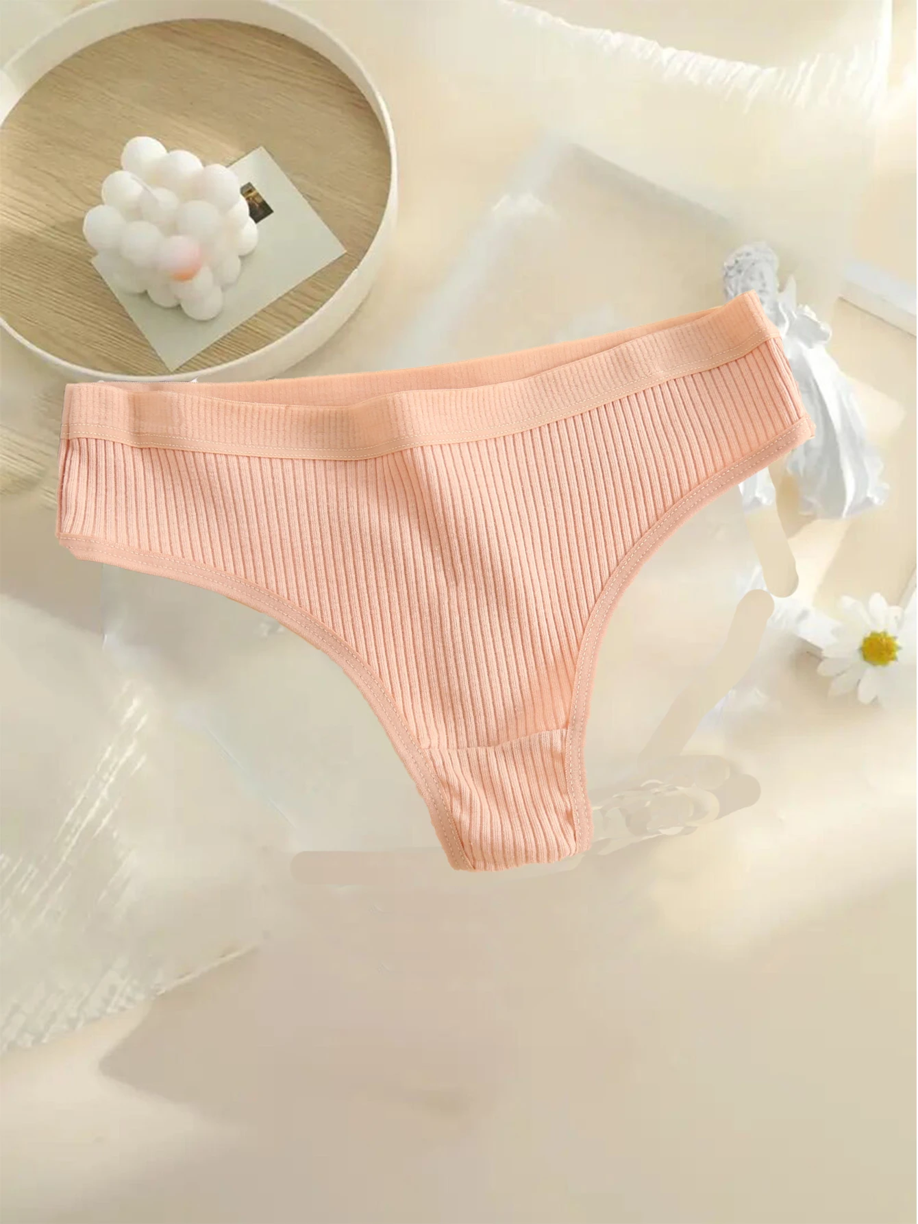 6pcs women cotton underwear Comfortable and breathable G-string Low Rise Soild Colours Underpants