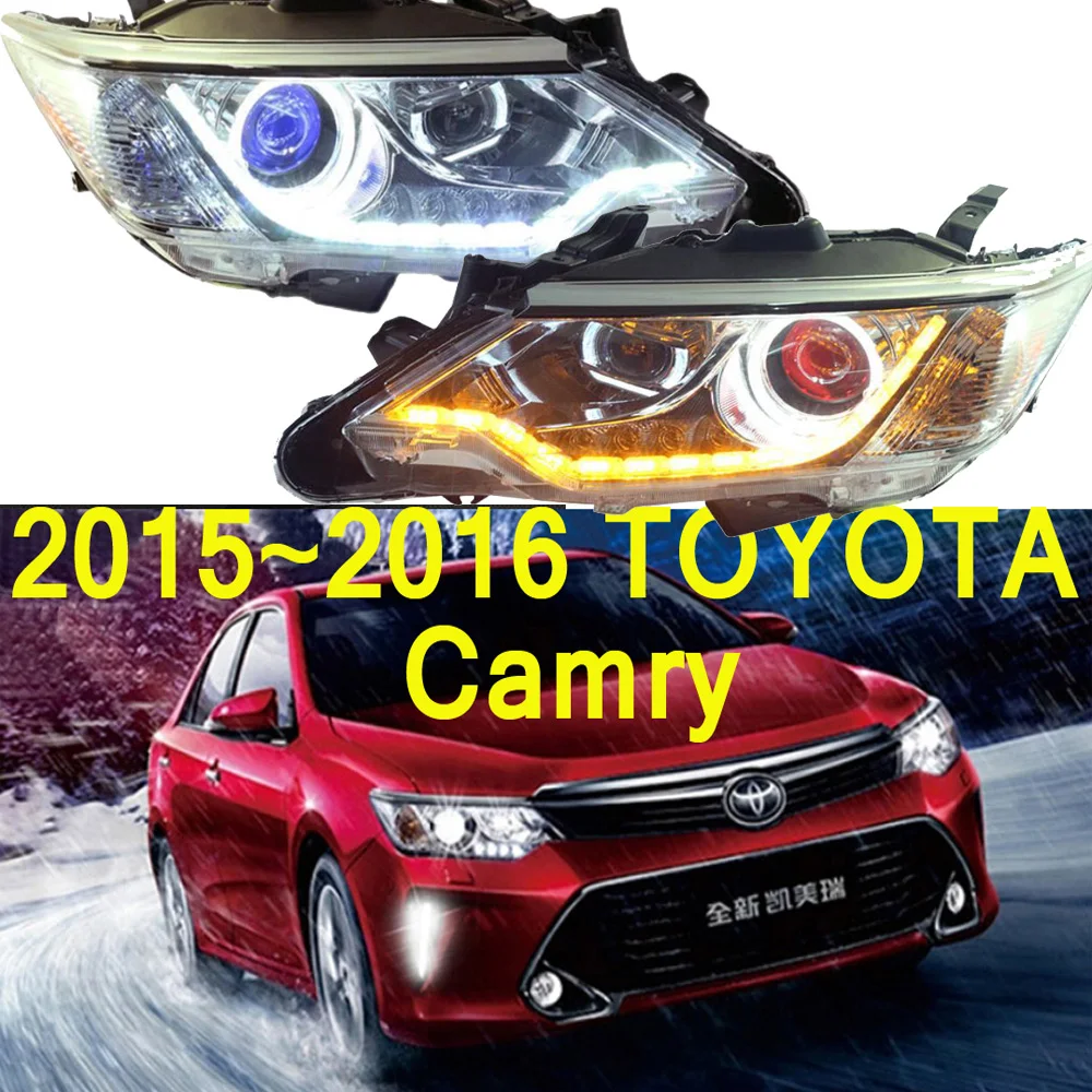 

Автомобильный бампер, фара aurion для Toyota Camry, фара 2015 ~ 2016y, светодиодные DRL, автомобильные аксессуары, HID ксенон для Toyota Camry, противотуманные фары