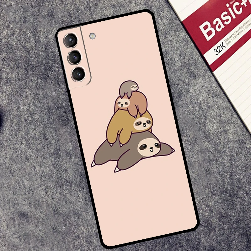 Sloth Cute Animal Cover For Samsung Galaxy S24 Ultra S23 S22 S20 S21 FE S8 S9 S10 Plus Note 10 20 Ultra Case