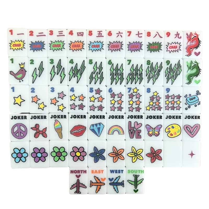 White Single-Layer Acrylic Mahjong Tiles Set American 160 Pieces Eco-Friendly Durable Luxury Family Game Night Custom Design