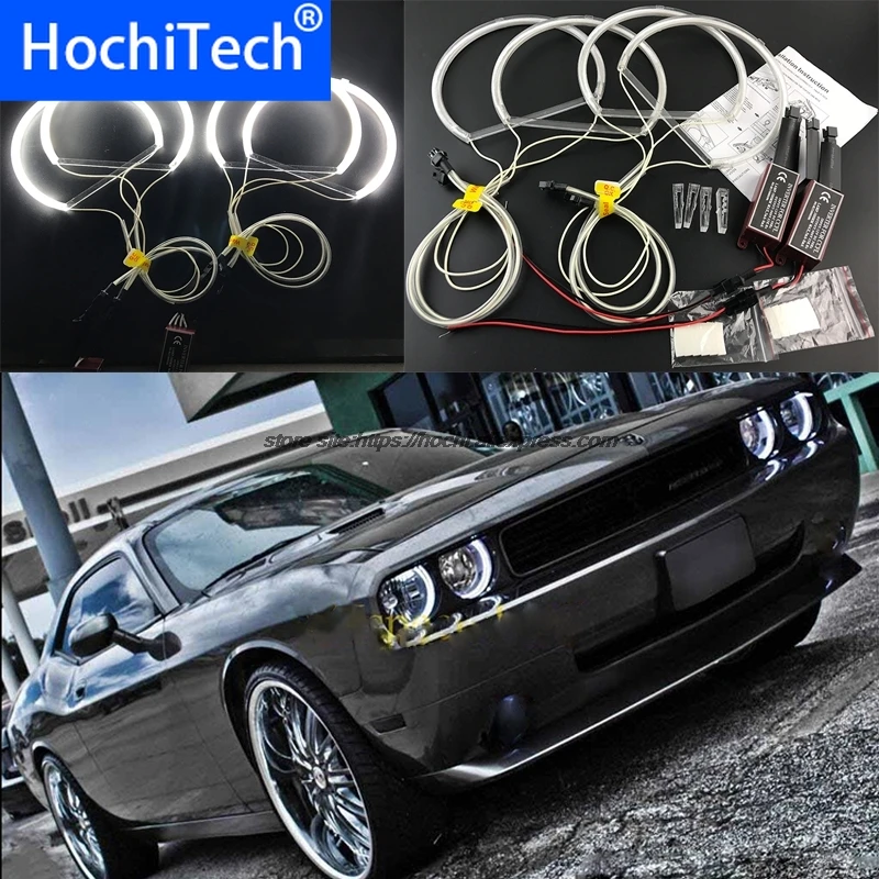 For Dodge Challenger  2008 2009 2010 2011 2012-2014 HochiTech Excellent CCFL Angel Eyes Kit Ultra Bright Headlight Illumination