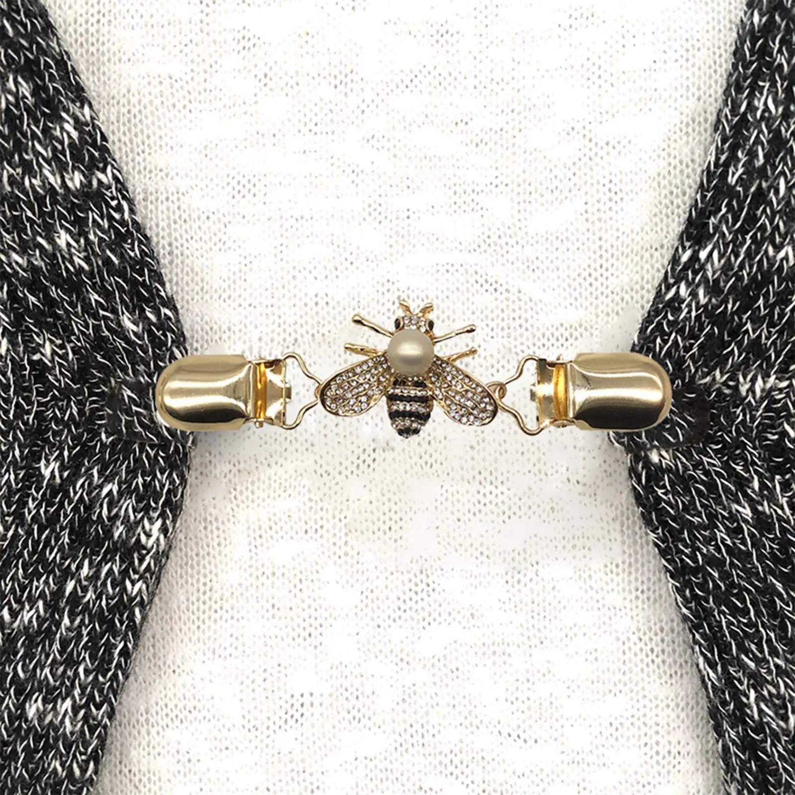 Sweater Cardigan Clip, Bead Brooch Jewelry Alloy Cloak Clasps for Blouse Dresses Buckle
