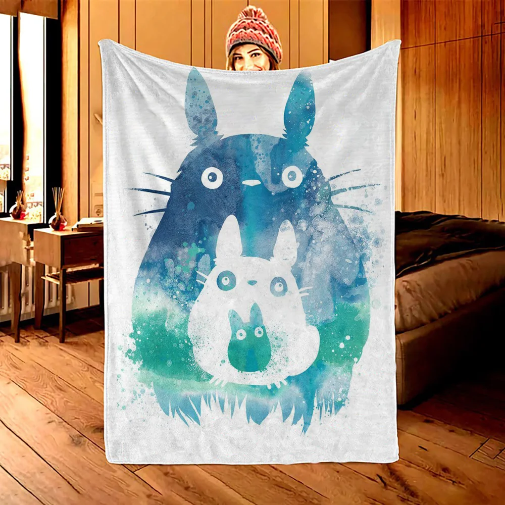 Totoro Nap Blanket Oversized 200x300 Fluffy Soft Blankets and Throws Blankets for Sofa Luxury Fleece Blanket Large Knitted Plaid