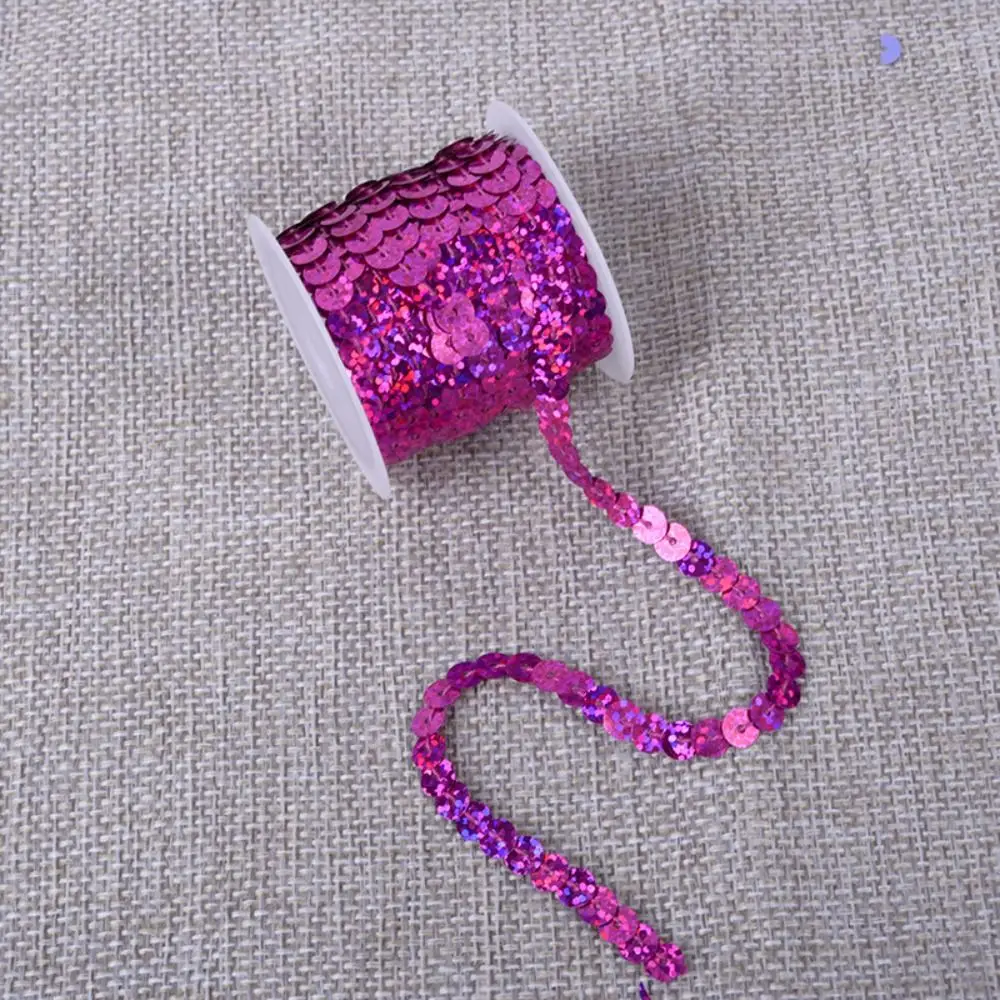 Colorful 5M Sequins Trims Shiny 6mm Paillettes Loose Round Flat PVC Sequins Crafts Cloth Accessory/Bags/Garment