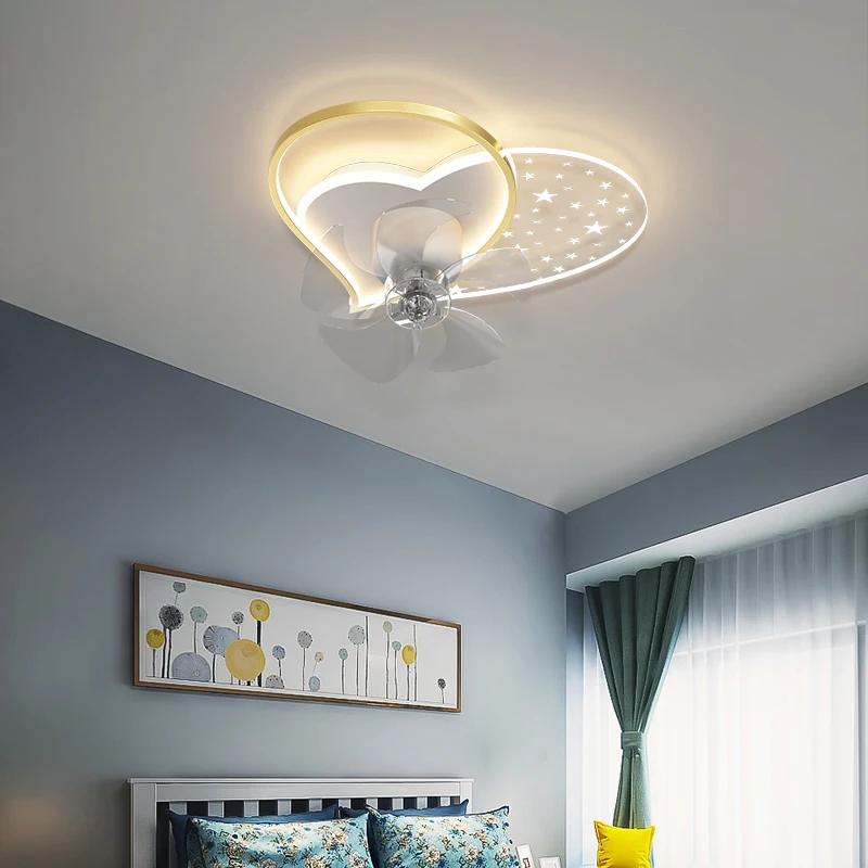 2024 New Kids Fan Ceiling Lamp Princess Room Aircraft Boys Girls Bedroom Study Fanner Chandelier Lighting Ventilador De Techo