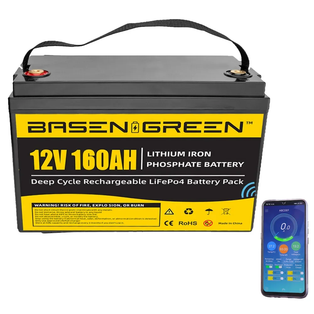 Basen Lifepo4 12V 100Ah 160Ah 230Ah  300Ah 460Ah Solar Energy Storage Battery Pack Battery Case Lithium 12V Lifepo4 Battery