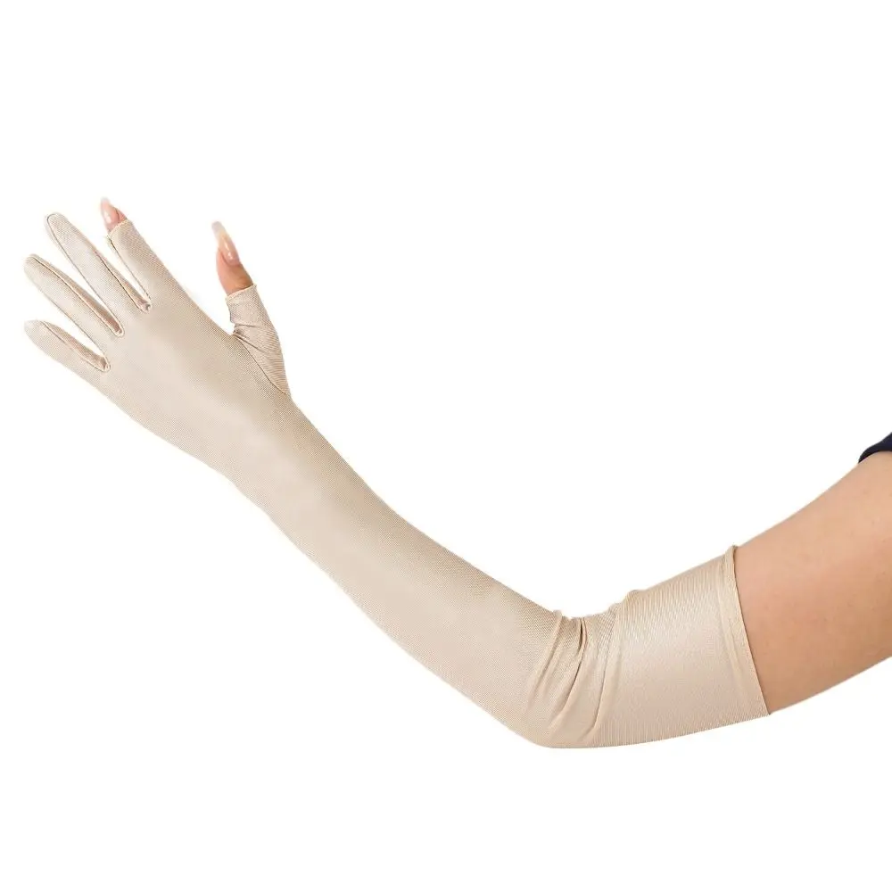 Anti-UV Ice Silk Sleeves Gloves Sun Protection Long-sleeved Glove Sunscreen Sleeve Arm Covers UV Insulation Cycling Gloves