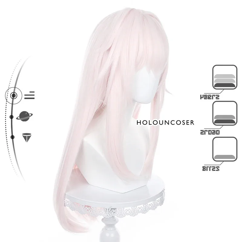 Honkai Star Rail Gioco Clara Parrucca Cosplay Rose Net Fibra sintetica resistente al calore Dimensioni regolabili Halloween Natale Partya; 2'k,