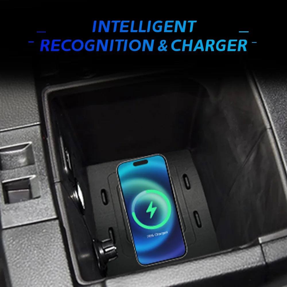 For Jeep Wrangler JK 2007-2017 The Least Car center console phone charger fast wireless charger charging plate charging holder