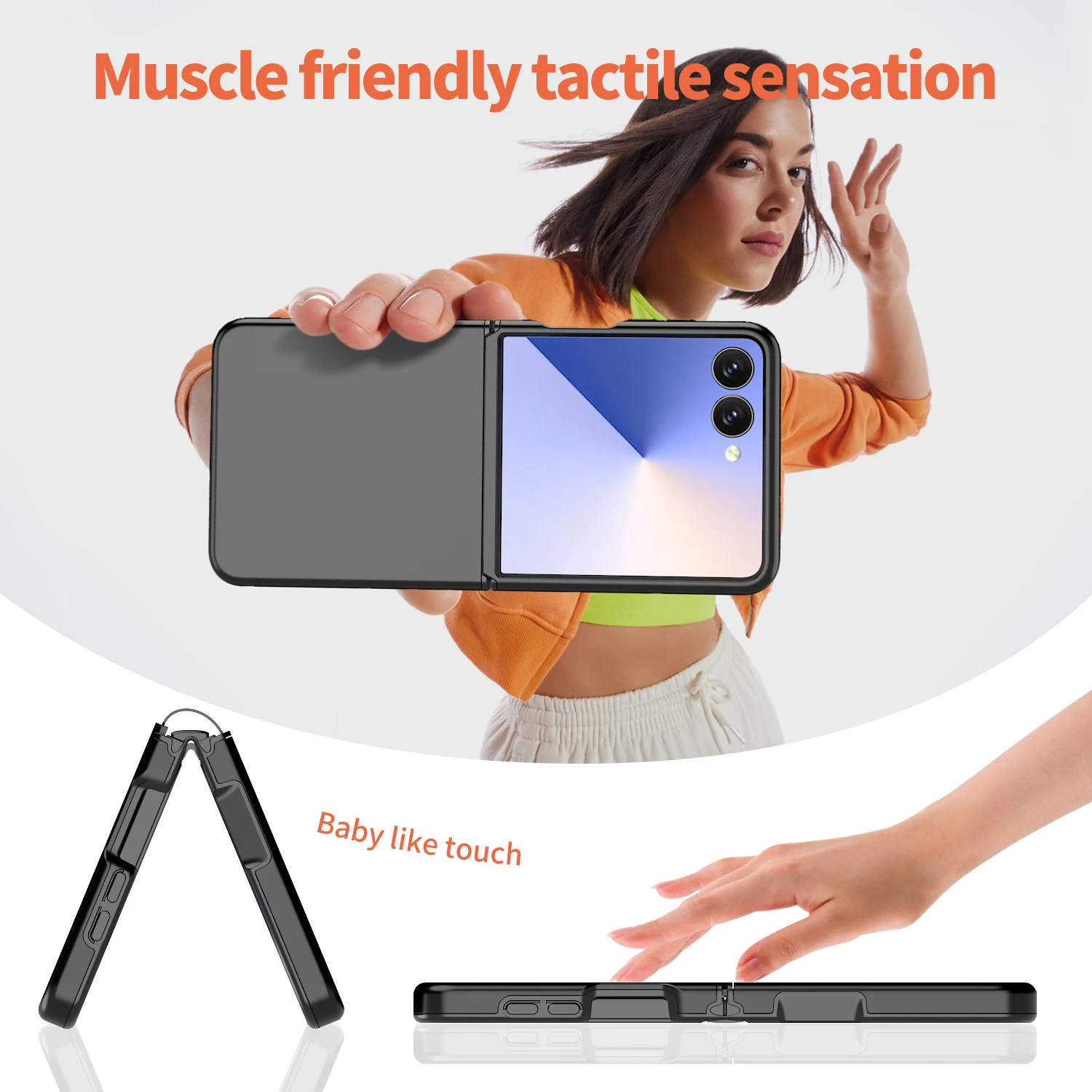 حافظة لهاتف سامسونج جالاكسي Z فليب 7 6 5 مع وصلة مفصلية فاخرة 2 في 1 قطعة صلبة + غطاء هاتف مدرع ناعم من مادة البولي يوريثان الحراري Funda #6