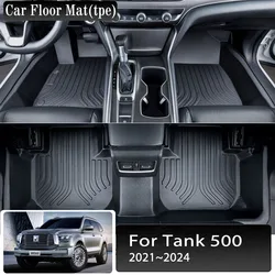 Car Floor Mat For Tank 500 600 2021 2022 2023 2024 5 Seats Waterproof Foot Pad Boot TPE Mat LHD High Quality Carpet Accessories