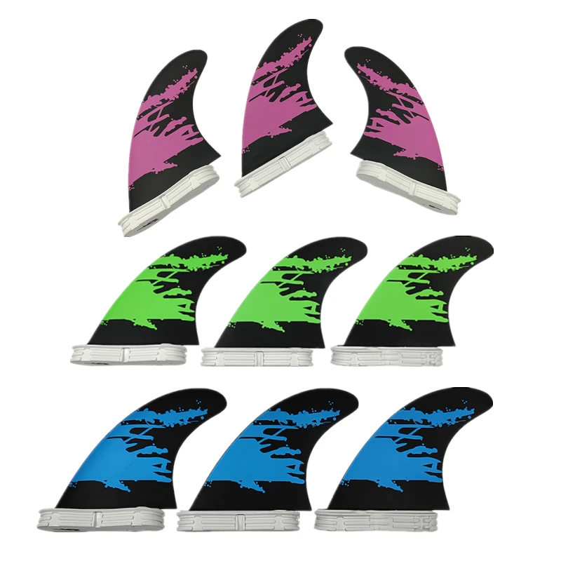 UPSURF FCS2 Fins G5 Surf Accessories Purple/Blue/Green Surfing Board 3 Pcs/set Fiberglass M Size Surf Board Accessories