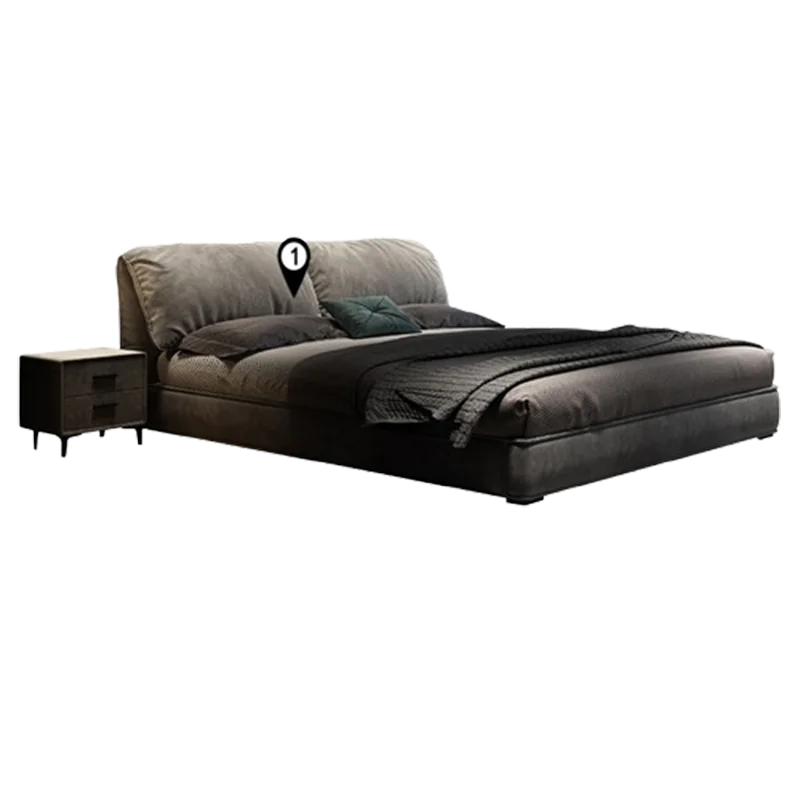 Black Luxury Storage Bed Simple Headboard Velvet Matrimonial Modern Hotel Bed Queen Villa Italian Cama Casal Bedroom Furniture