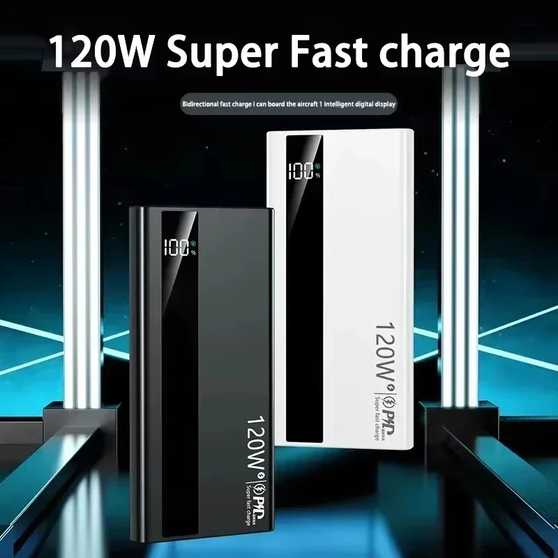 Lenovo 2026 1000000mAh Large Capacity Power Bank 120W Fast Charging Digital Display Outdoor Power Supply for Huawei iPhone view 2