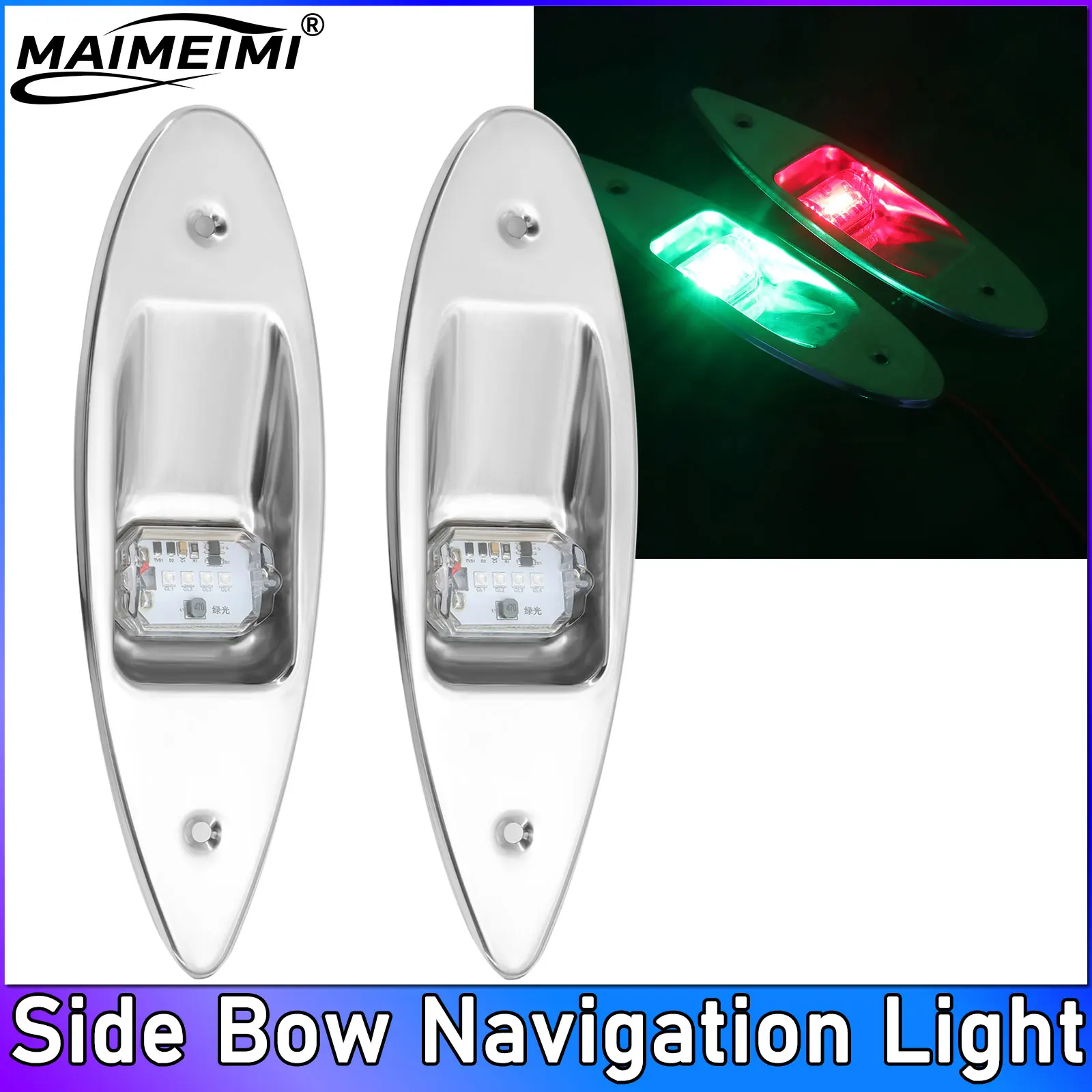 

2pcs 12V LED Boat Side Light Waterproof Navigation Lights Signal Lamp For Marine Boat Yacht Side Bow Navigation Light ﻿