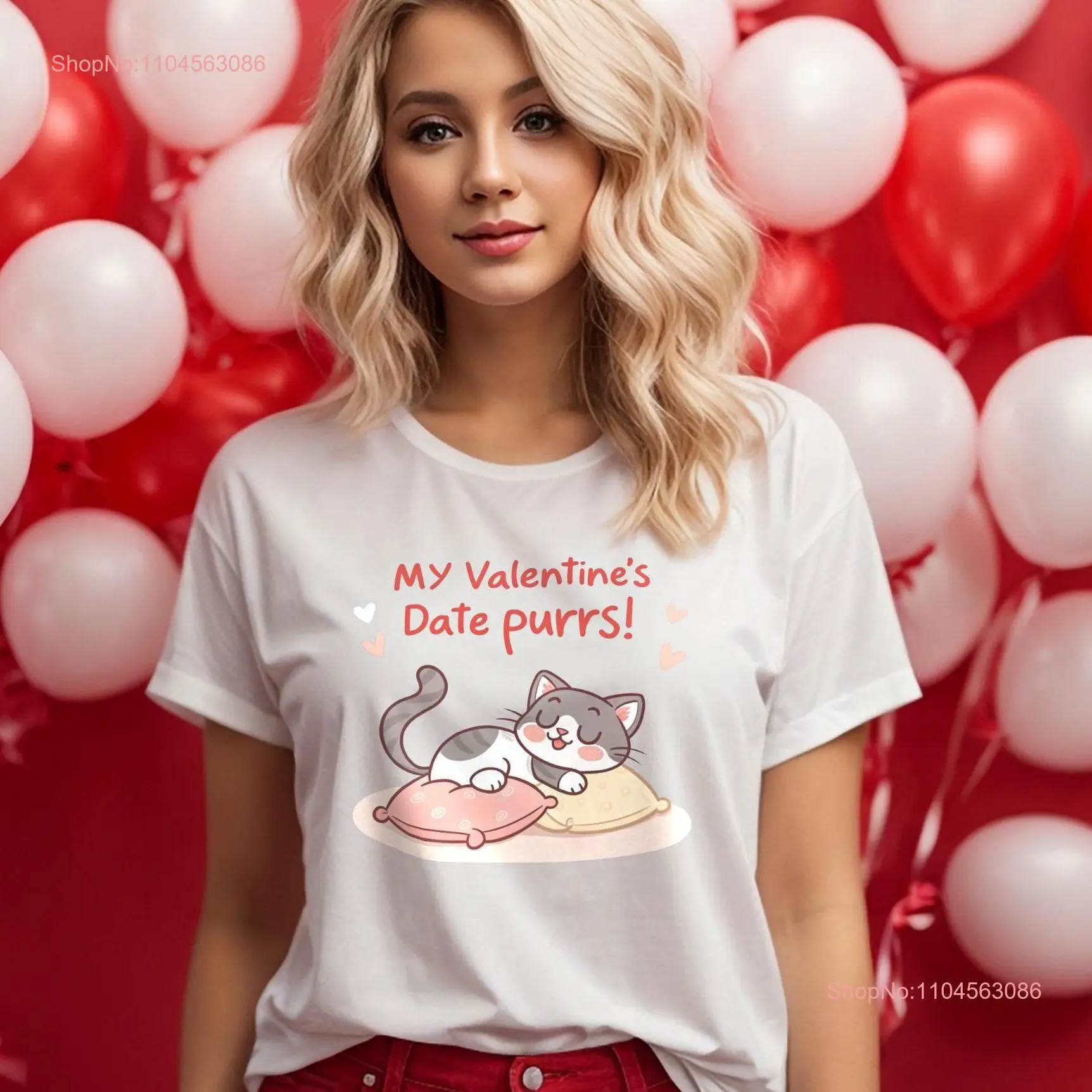 

Забавная футболка с котом на День святого Валентина для одиночек, дизайн «My Date Purrs», идеальный подарок для влюбленных с длинными или короткими рукавами