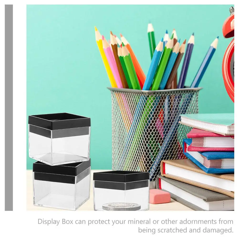 

12 Pcs Specimen Boxes Display Case for Collectibles Clear Transparent Mineral