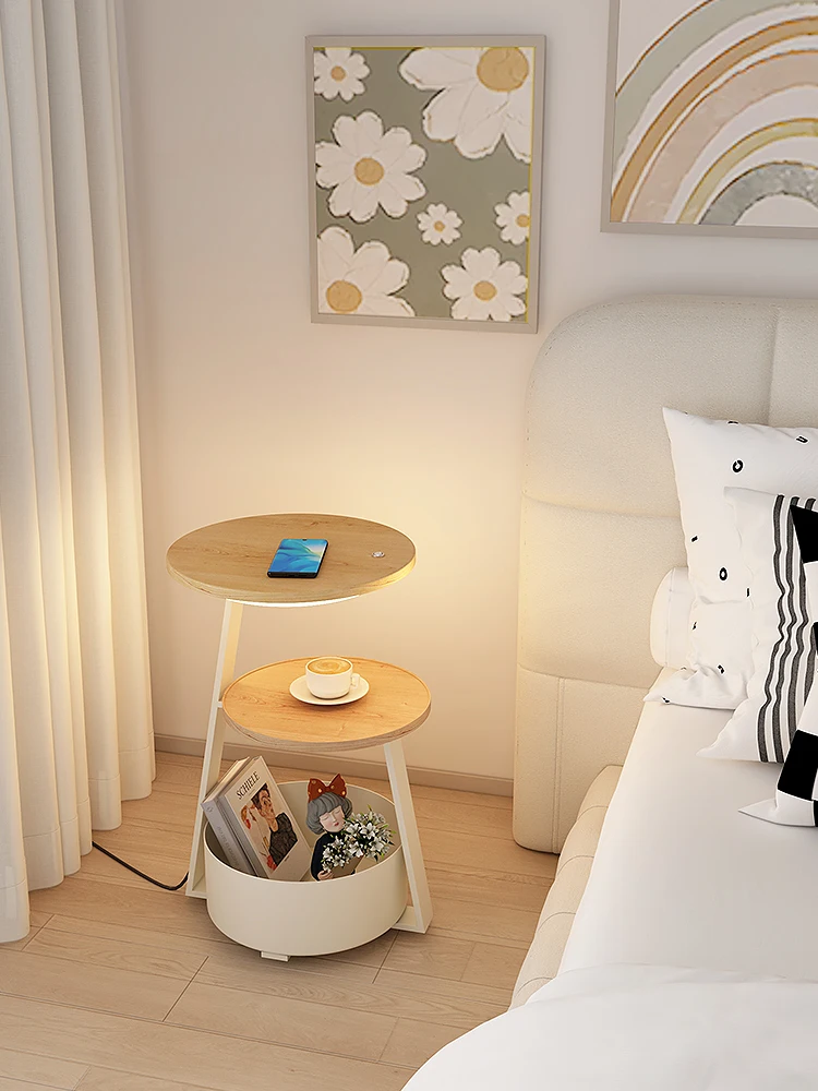 

Smart bedside table, bedroom atmosphere light, living room sofa, small cream style wireless charging, extremely narrow home