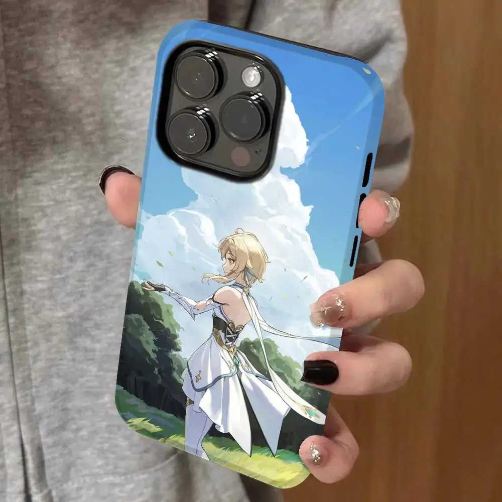 

lumine genshin Phone Case Double-layered 2-in-1 Film Case For IPhone 16 15 Promax 14 13 Pro 12 11 plus Samsung S25 24 23 Covers