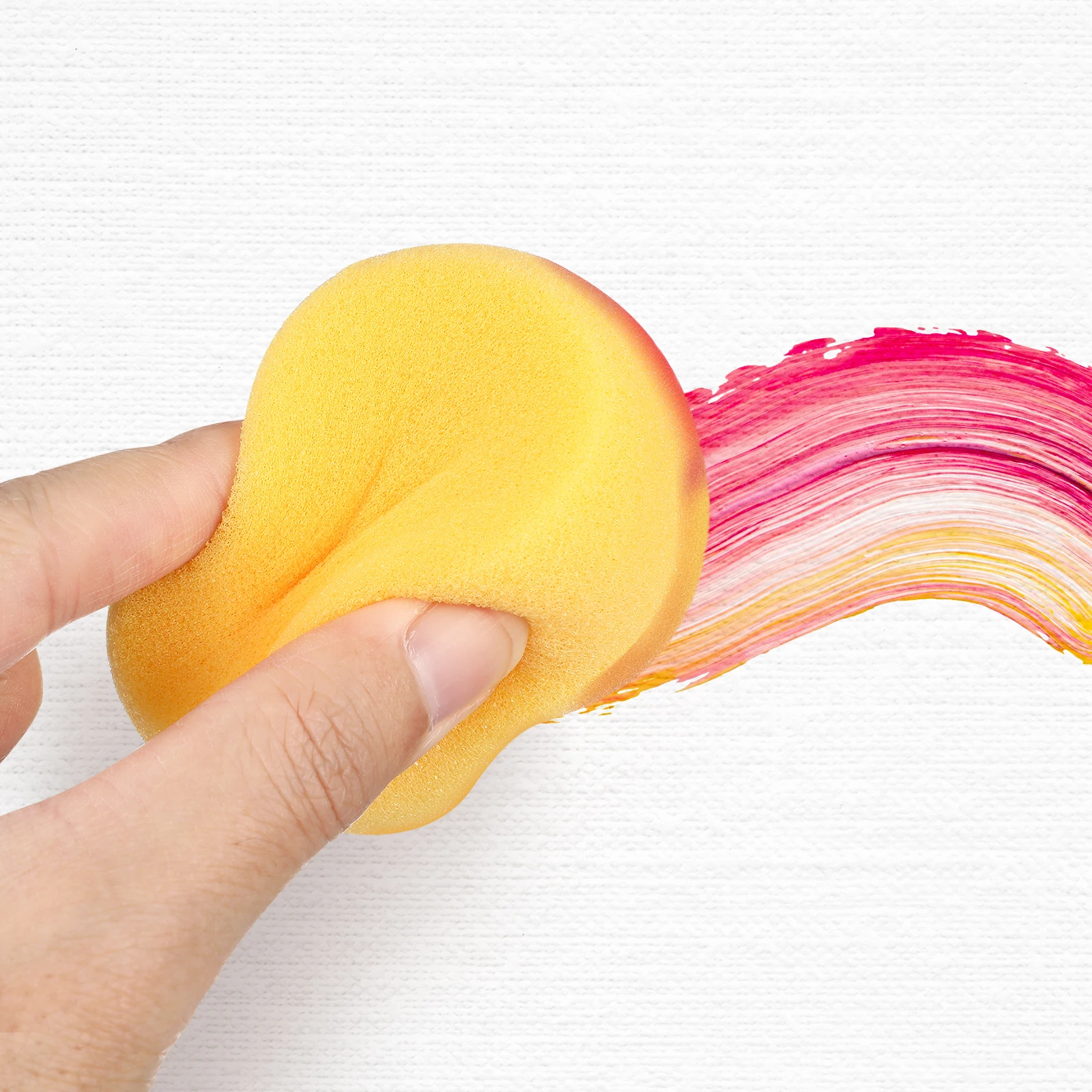 

12pcs Round Painting Sponges Yellow Art Craft Clay Watercolor Sponge For Face Pottery Ceramics Household Use Synthetic Absorbent