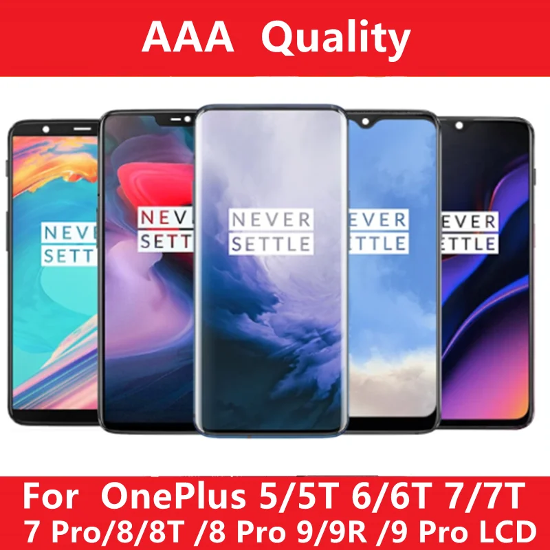 AMOLED 1+ 6 LCD For Oneplus 5 5T 6 Display 6T 7 Pro 7T Touch Screen Digitizer For Oneplus 8 Pro 8T LCD 1+ 9 Pro 9R 9RT Display