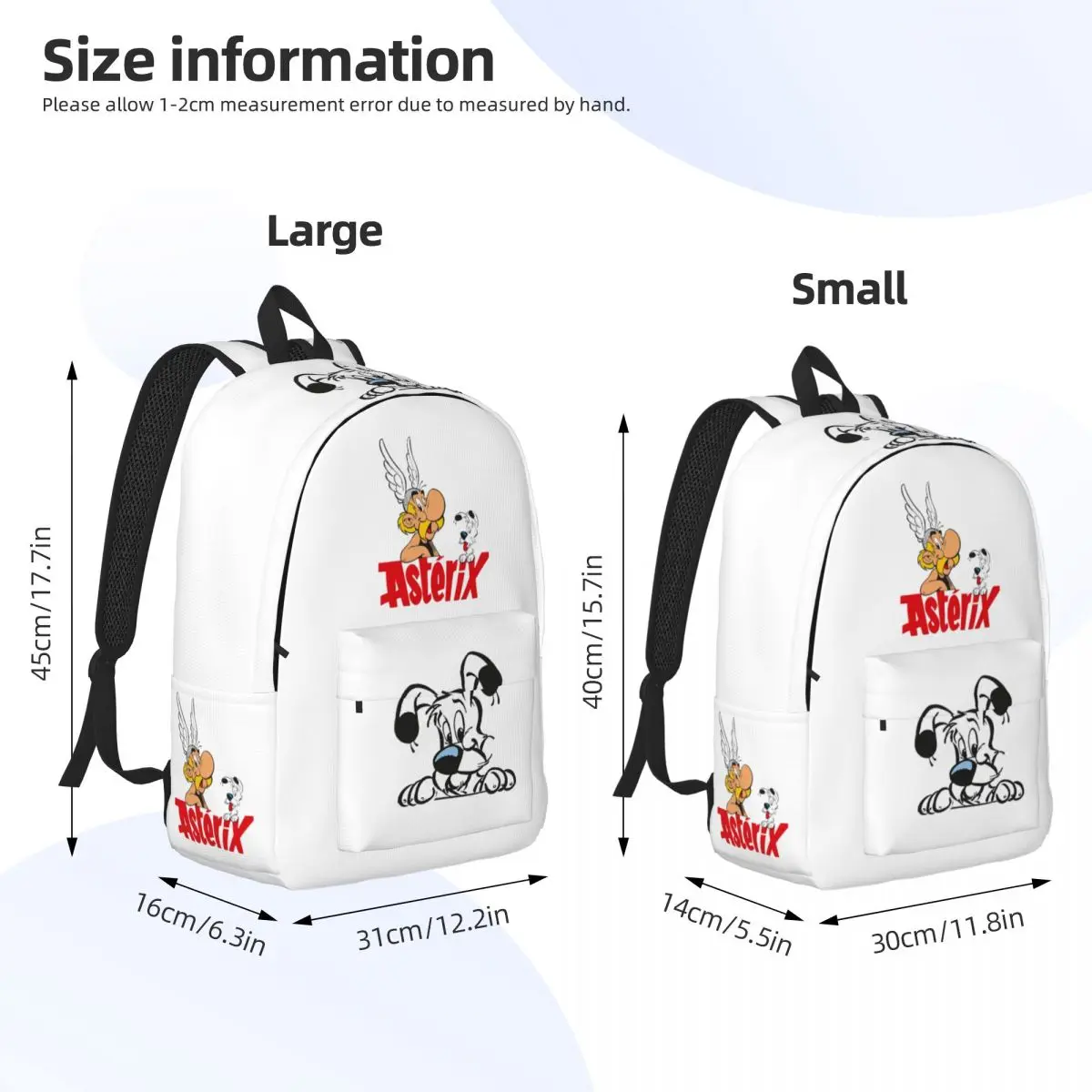 Dogmatix-mochila informal para hombre y mujer, bolso de hombro ligero para estudiantes, trabajo, Asterix y Obelix, Daypack, Universidad