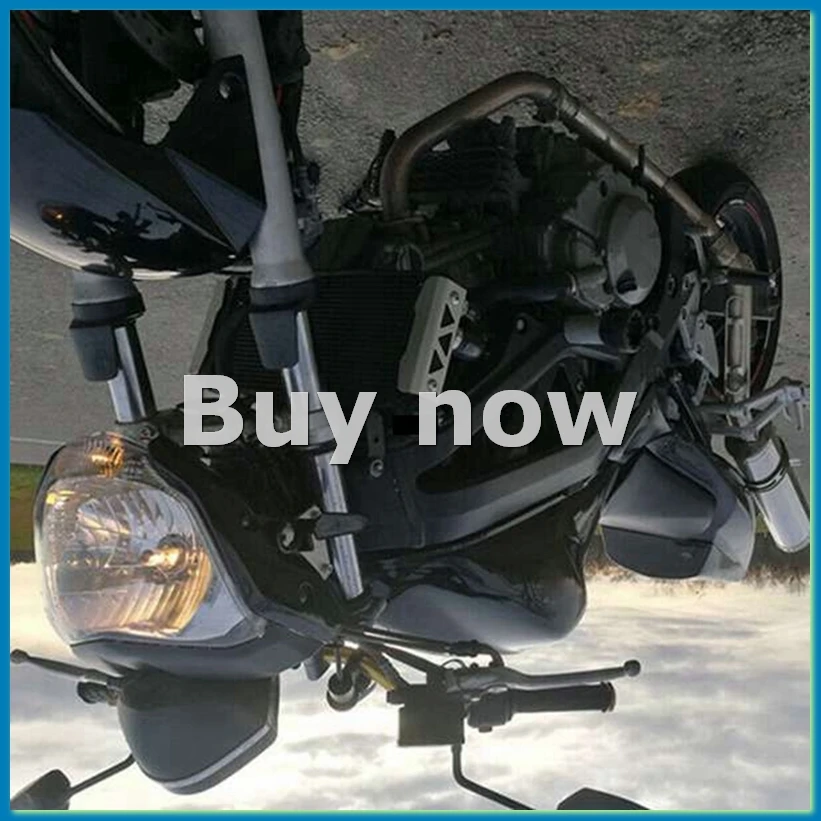 Motorcycle Headlight Head Light Lamp with Bulb Bracket Assembly for FZ16 YS150 FZER150 FZER 150 FZ 16 Amber,Black-ABHG