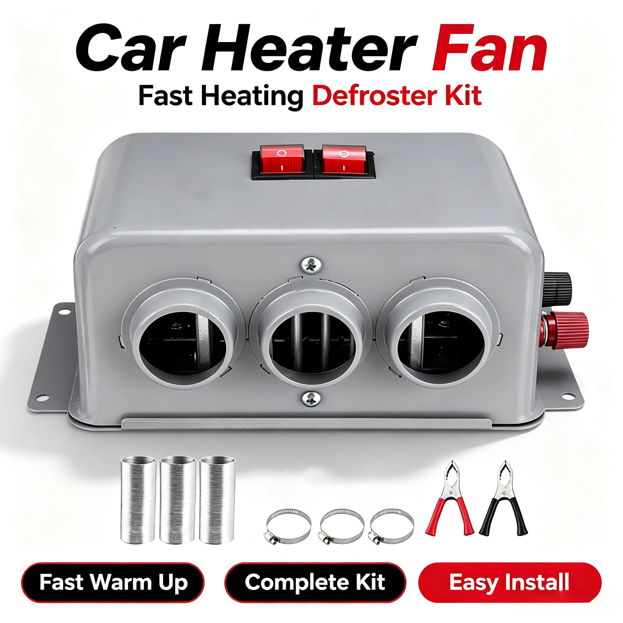 Heavy Duty 12V 24V Car Heater Cooling Fan Electric Windshield Defroster Anti-Fog for Auto Truck Boat Interior Parts