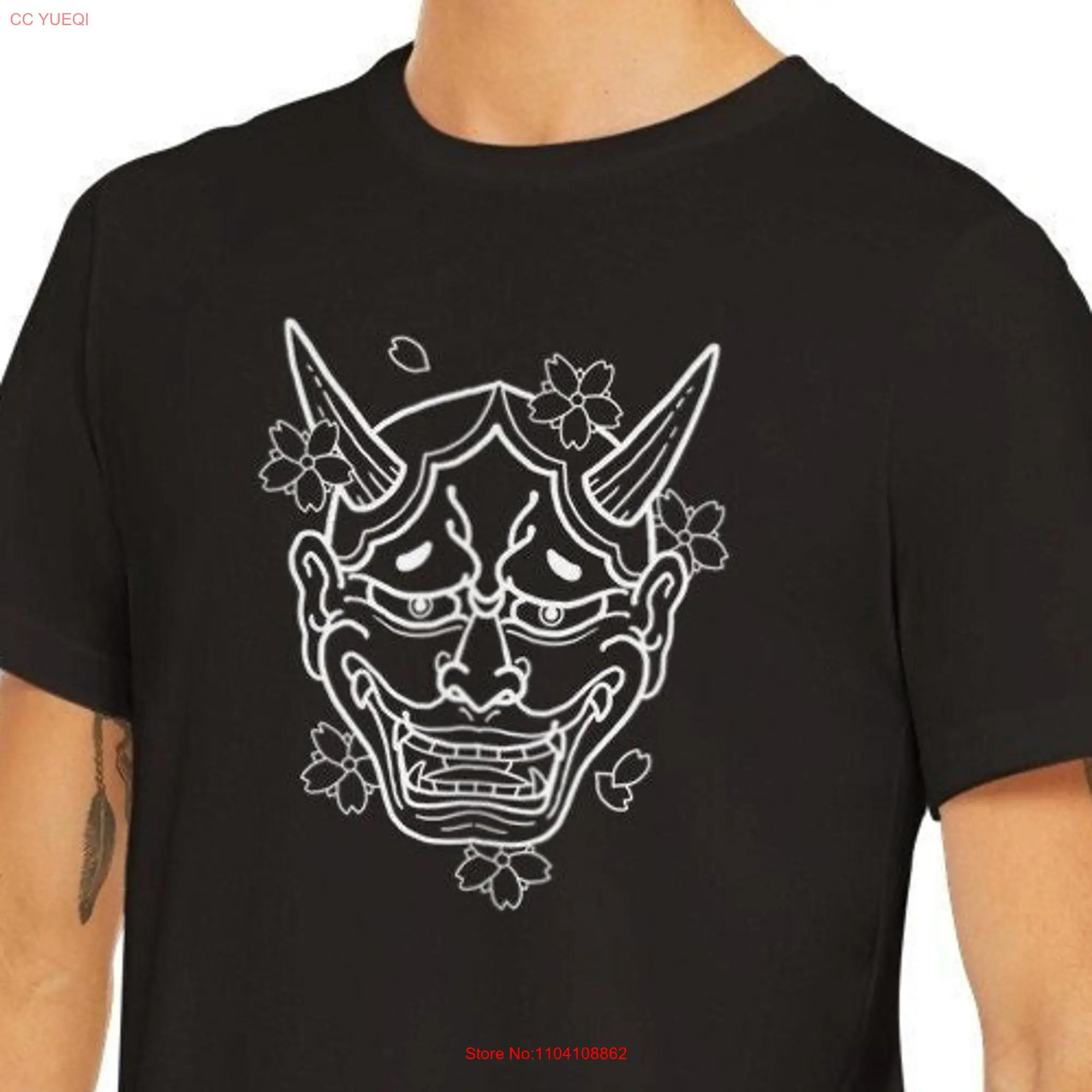 Hannya Mask T Shirt Irezumi Print long or short sleeves